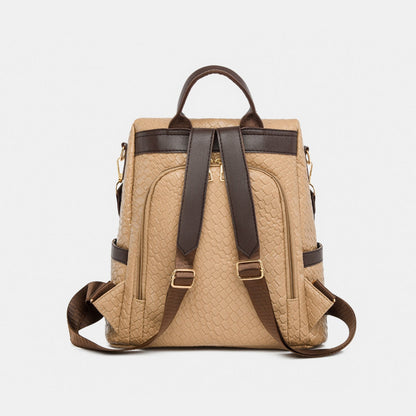 Adjustable Straps PU Leather Backpack Bag
