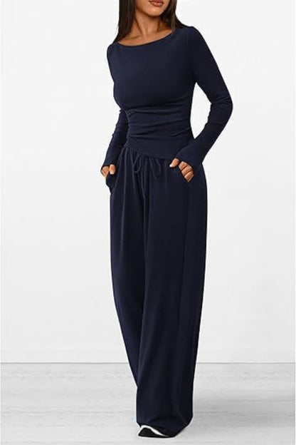 Long Sleeve Top Pants Set - MONLANE