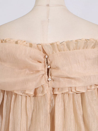Ruffle Off-Shoulder Flounce Sleeve Blouse