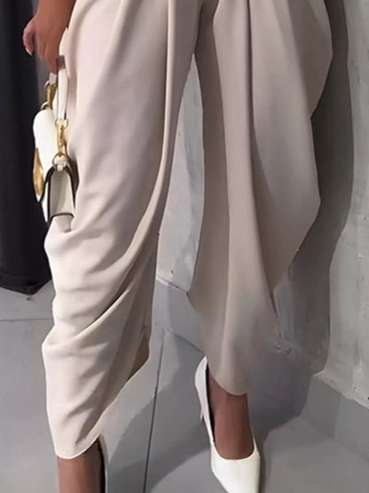 High-Waisted Wide Leg Pleated Pants