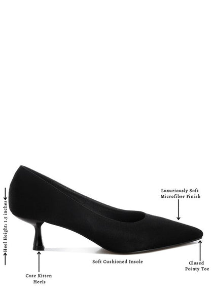 Nivara Pointy Toe Kitten Heels