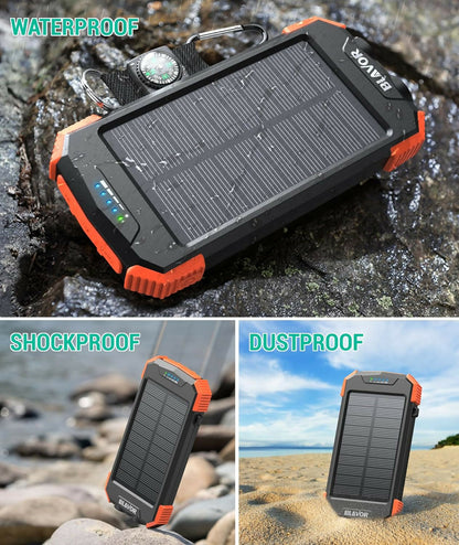 Solar Power Bank with Flashlight