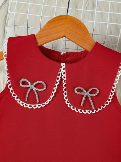Children's Bow-Accented Pleated Dress