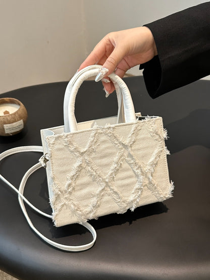 Raw Hem Denim Handbag - MONLANE