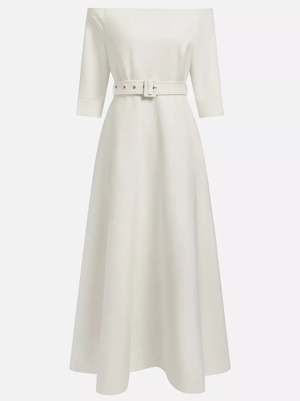 Elegant Off-Shoulder Belted Maxi Dress