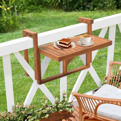 Acacia Wood Folding Balcony Hanging Table