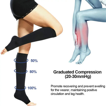 Open Toe Knee High Calf Compression Socks (U CARE) - MONLANE
