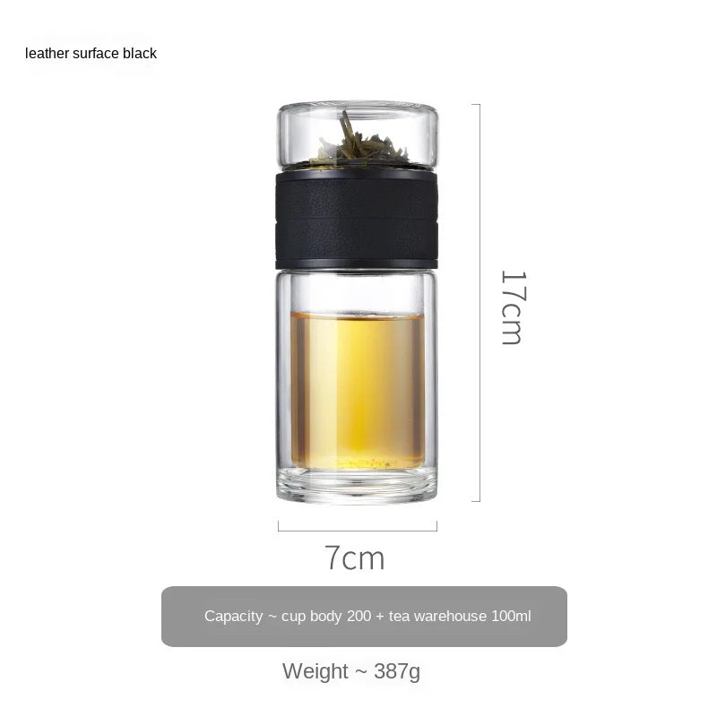 Portable Double Wall Glass Tea infuser Tumbler - MONLANE