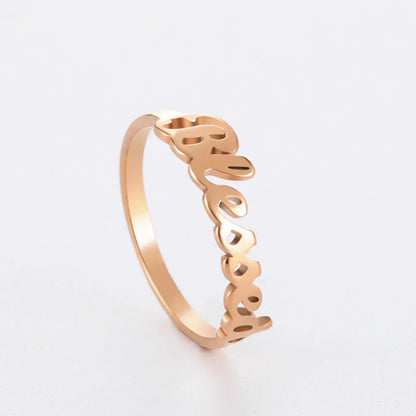 Stainless Steel Gold Color Couple Finger Ring