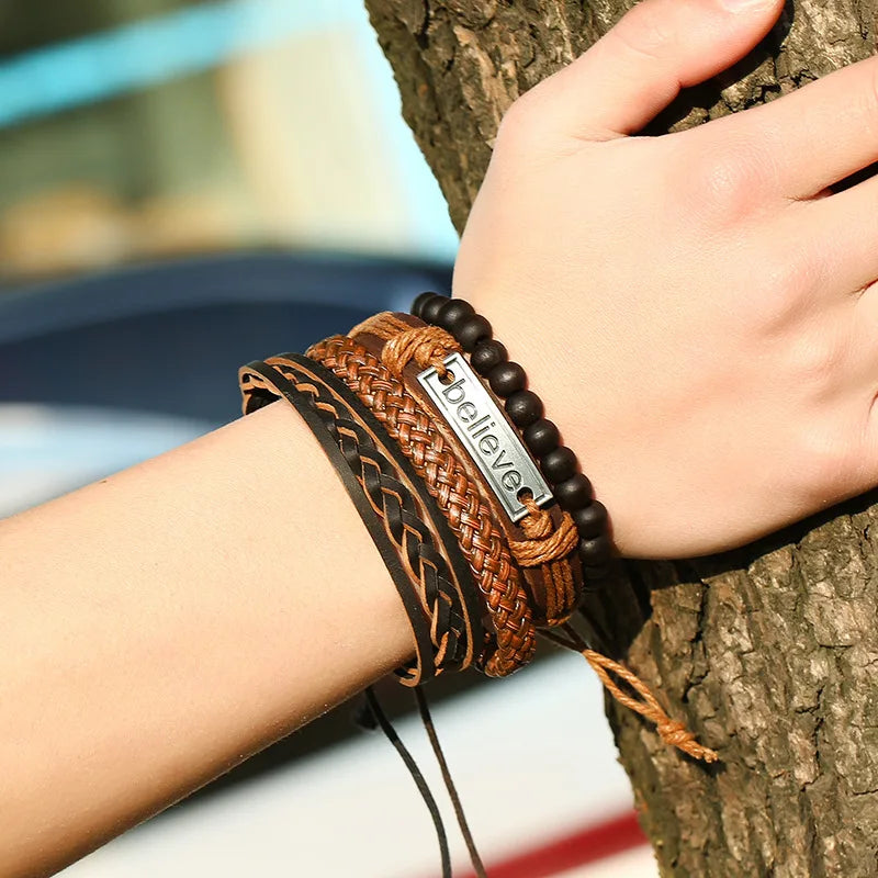 Black Believe Bracelets for Men
