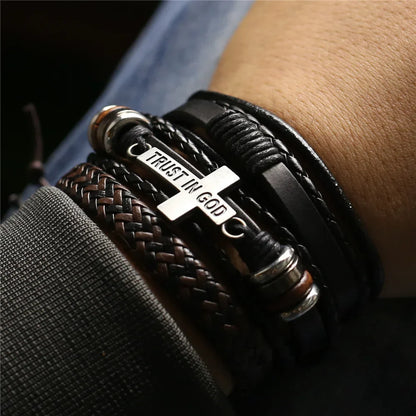 3 Pcs/Set Leather Bracelets