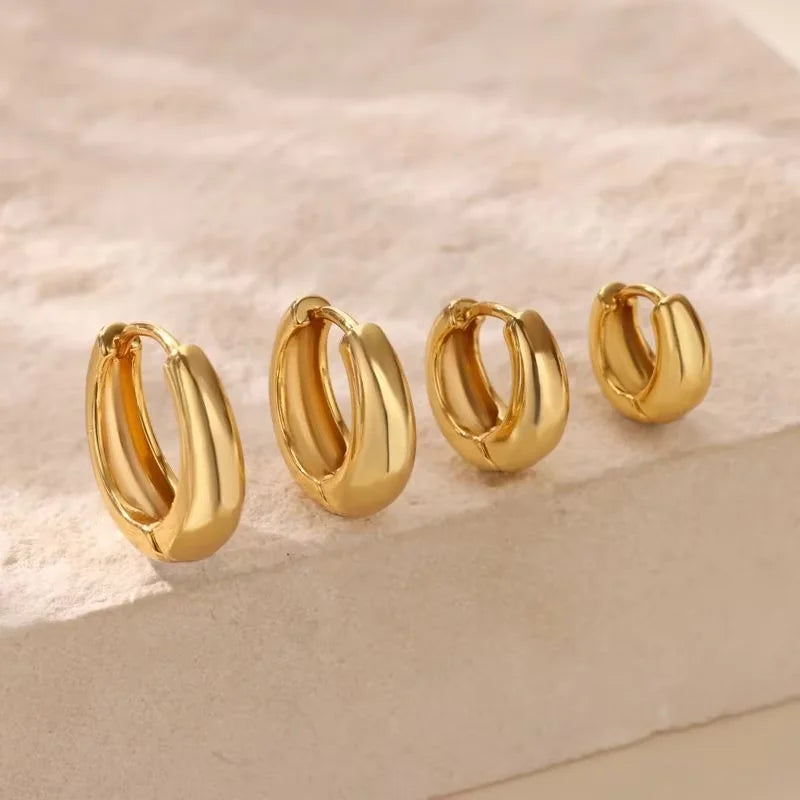 Classic Chunky Stainless Steel Hoop Earring - MONLANE