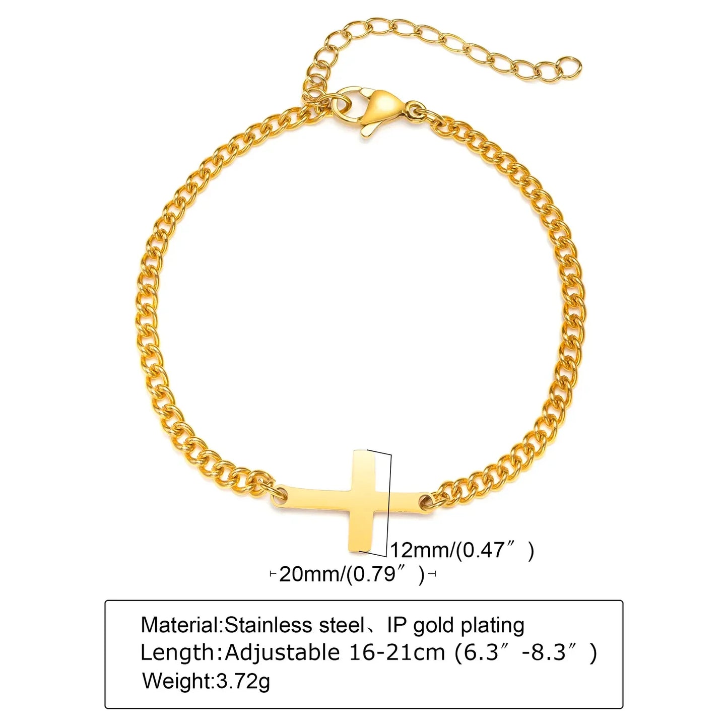 Stainless Steel Cross Bracelet
