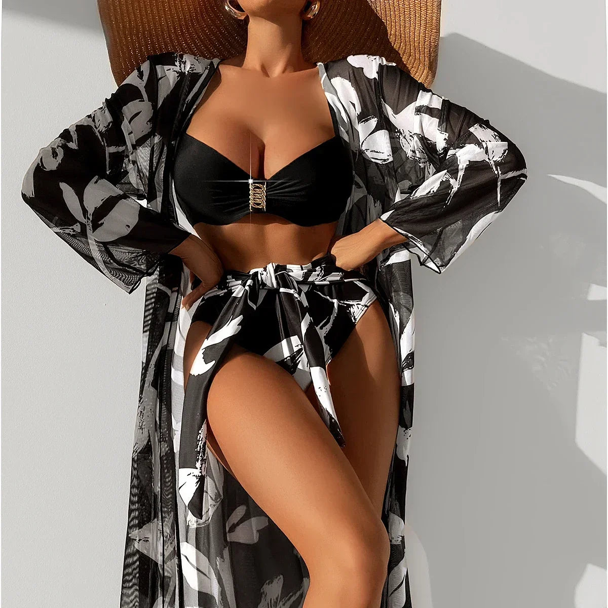 Three Pieces Bikini & Cover Up