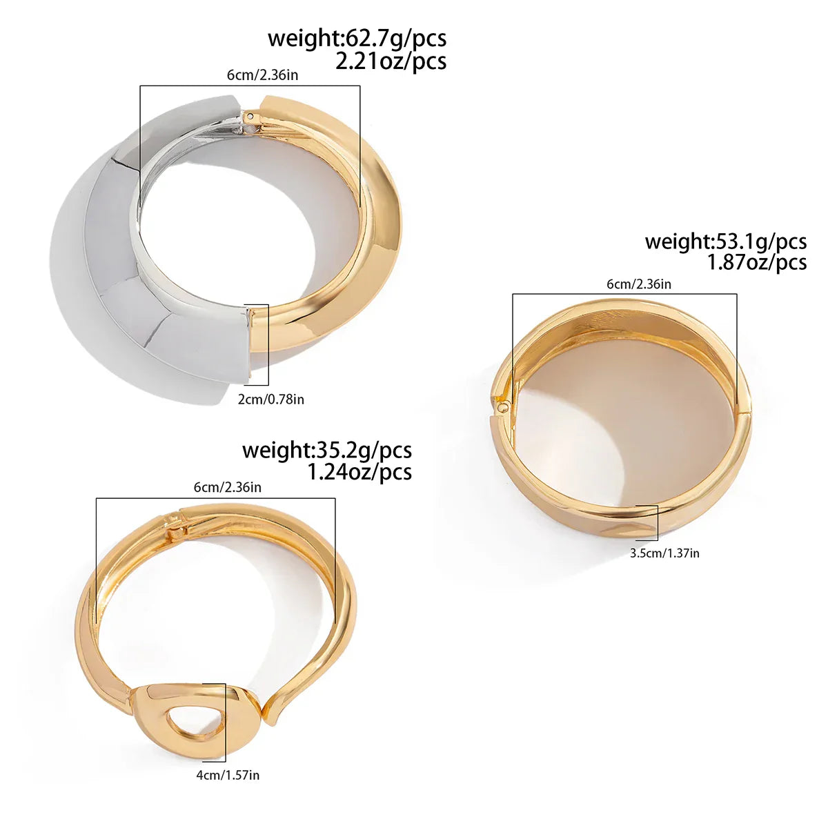 Ingemark Exaggerated Punk Irregular Wide Cuff Bangle