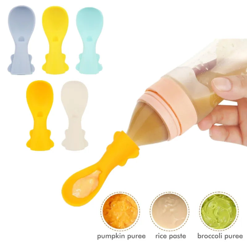 5 Pcs Soft Flexible Silicone Baby Spoons - MONLANE