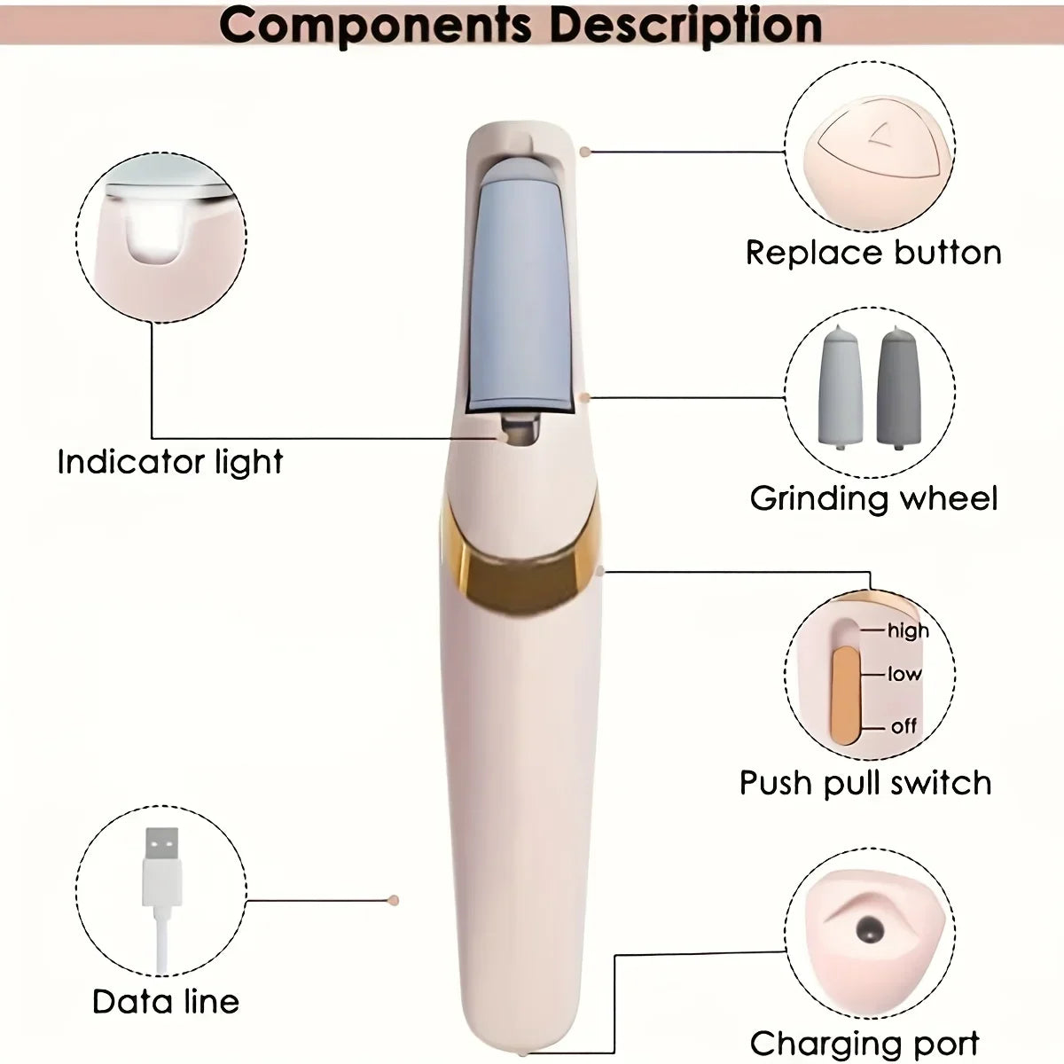 USB Rechargeable Electric Foot Callus Remover