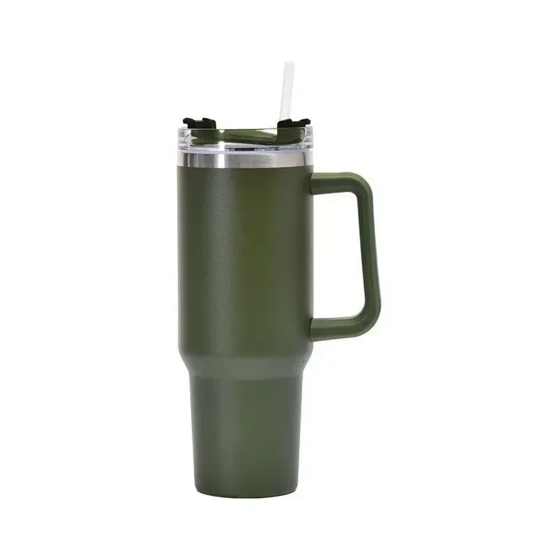 Insulated Tumbler with Handle and Straw