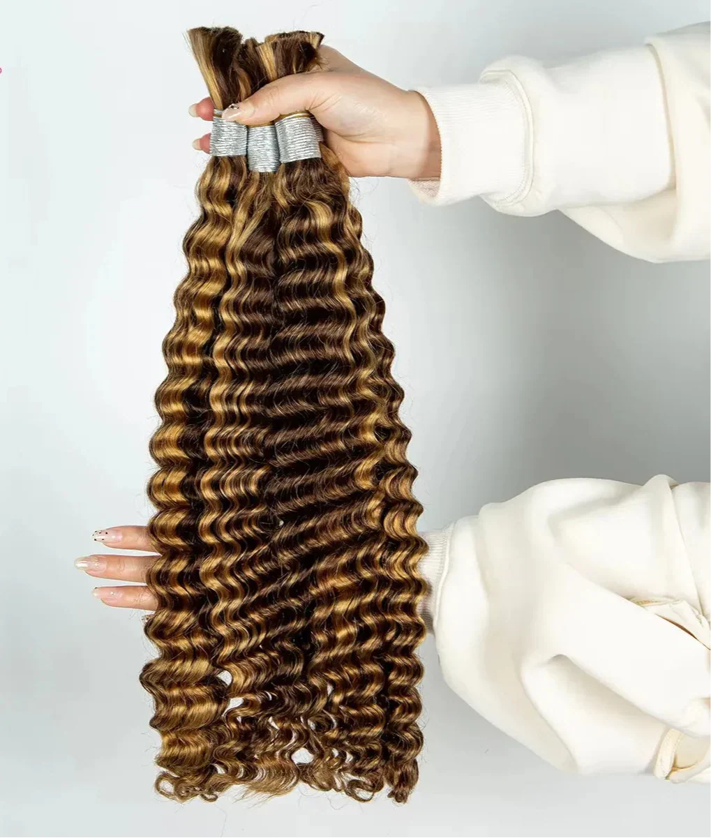 Deep Wave Bulk Human Hair for Braiding