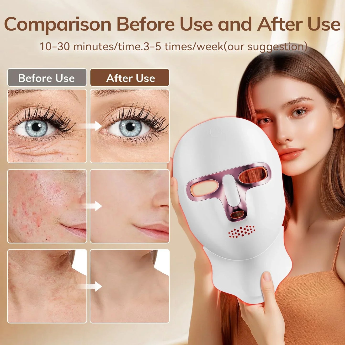 USB Rechargeable LED Face Mask