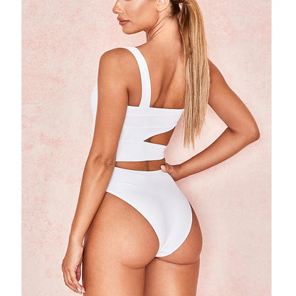 One-Piece Swimsuit off Shoulder Swimwear - MONLANE