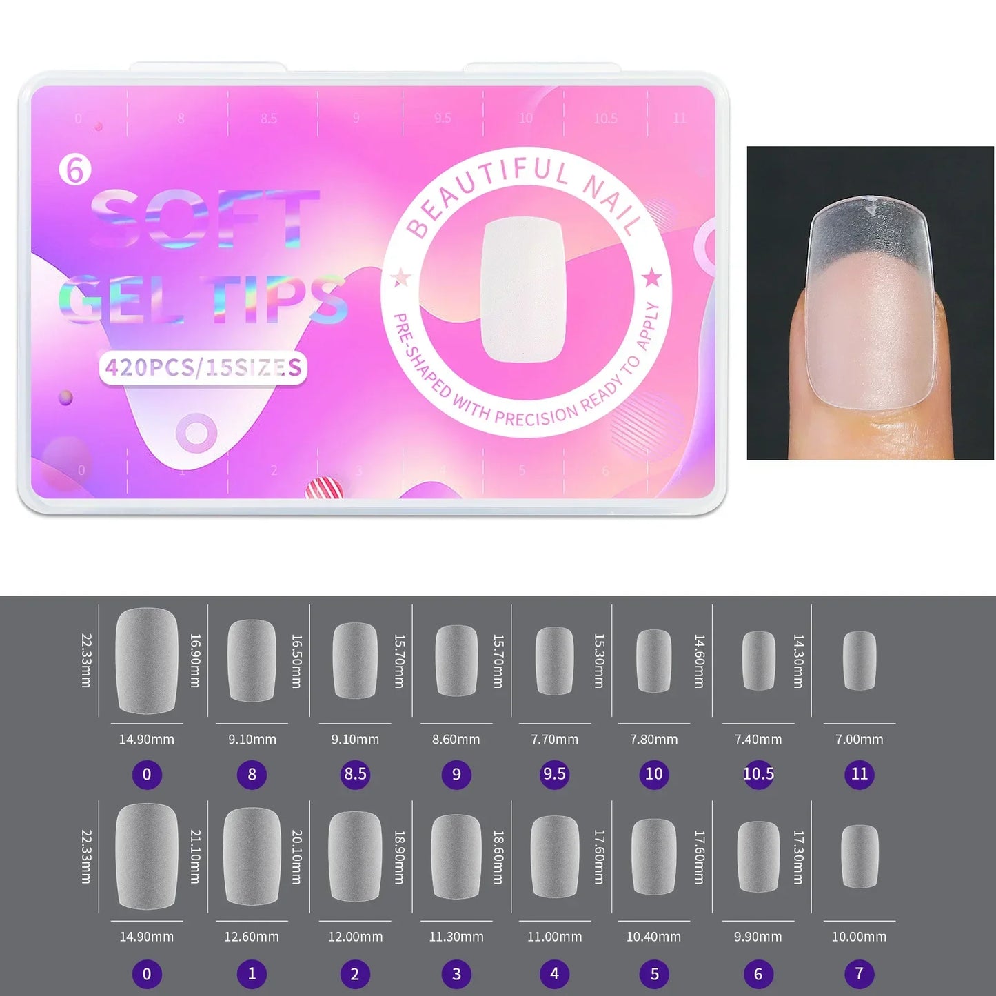 Frosted Press On Acrylic Nails