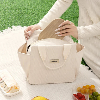 Corduroy Thermal Insulation Lunch Box