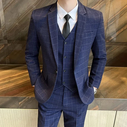 Men Dress Blazers 3 Piece Set