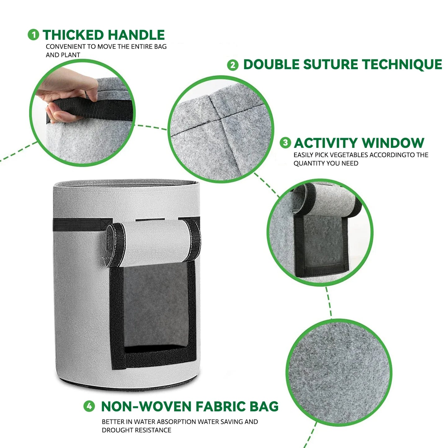 Gallon Fabric Growing Bags - MONLANE