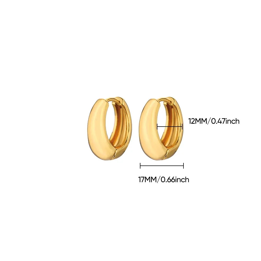 Classic Chunky Stainless Steel Hoop Earring - MONLANE