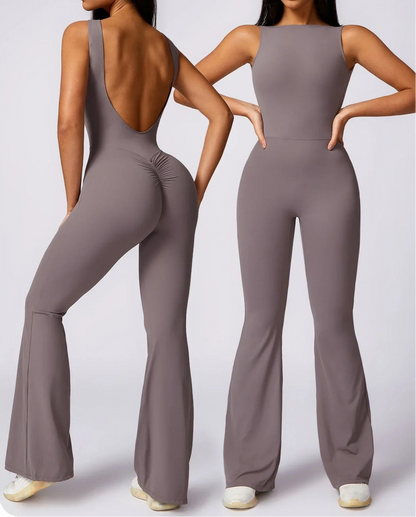 Sexy V Back Jumpsuit Gym Set - MONLANE