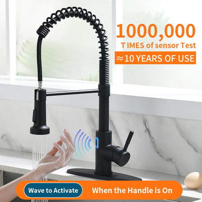 Touchless LED Light Kitchen Sink Faucet