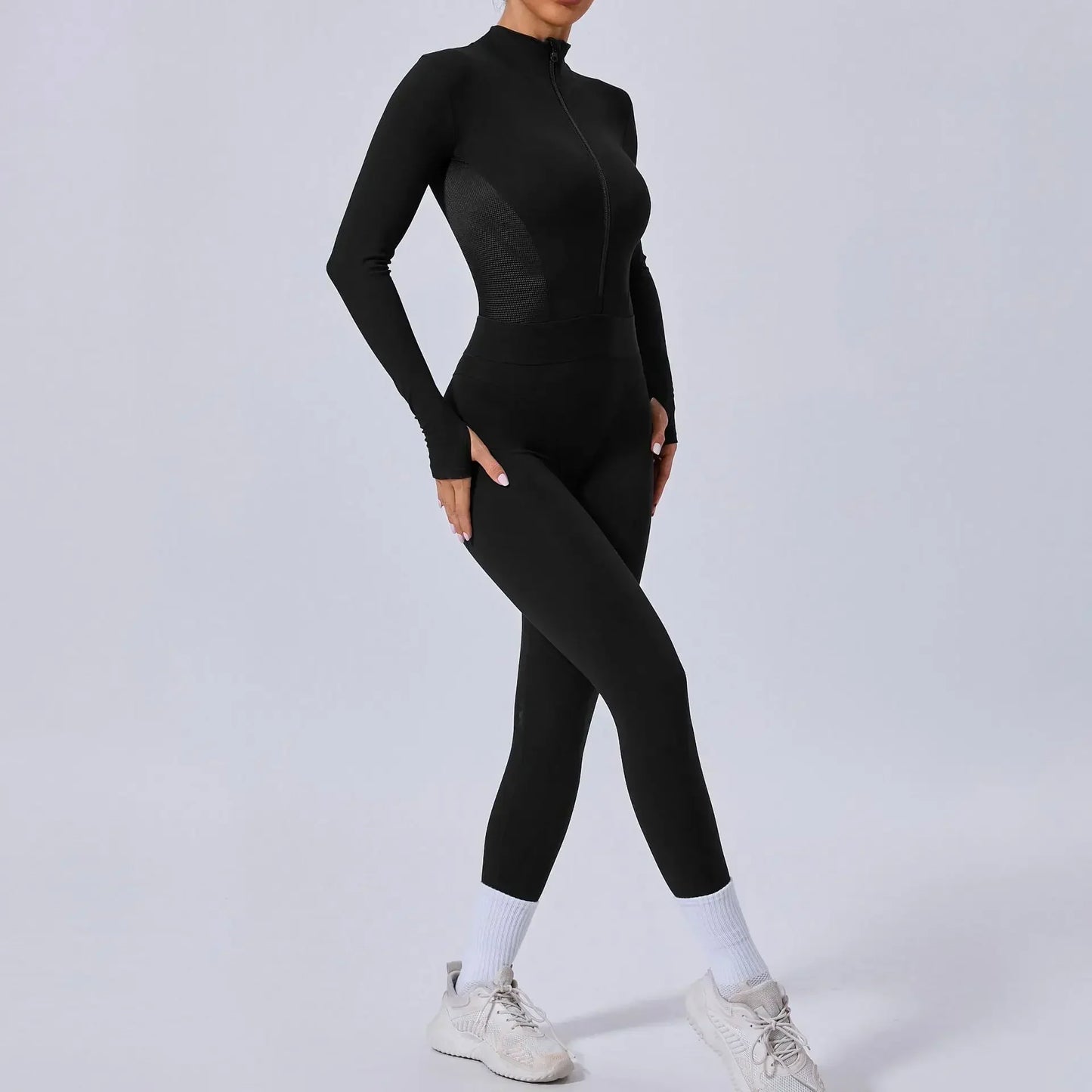 Half Zip Yoga Jumpsuit