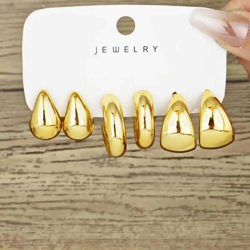 Cross-Border minimalist C-earrings - MONLANE