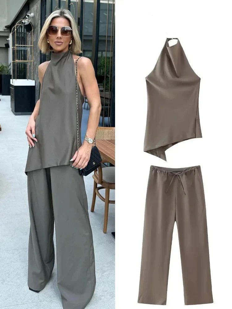 Female Backless Mini Halter Top