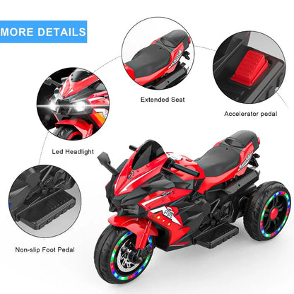 12V Electric Ride on Motorcycle with Light