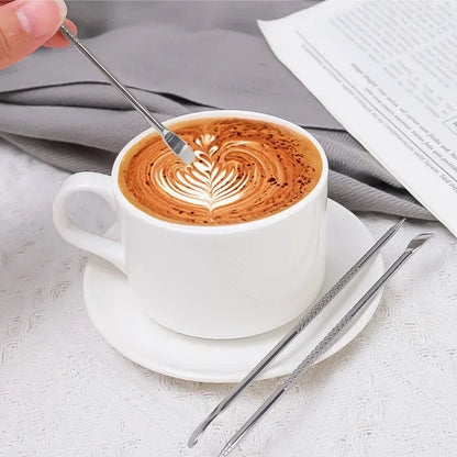 5/1Pcs Latte Pull Flower Needle