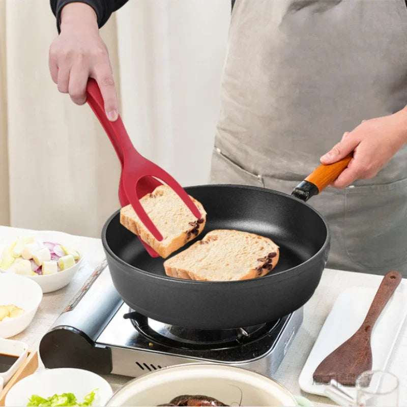 2 in1 Silicone Clip Spatula for Frying - MONLANE