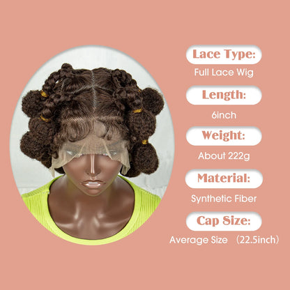 Full Lace Short Bantu Braided Wig - MONLANE