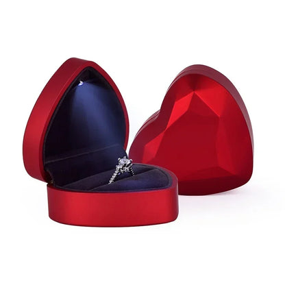 Heart Shaped LED Light Jewelry Box
