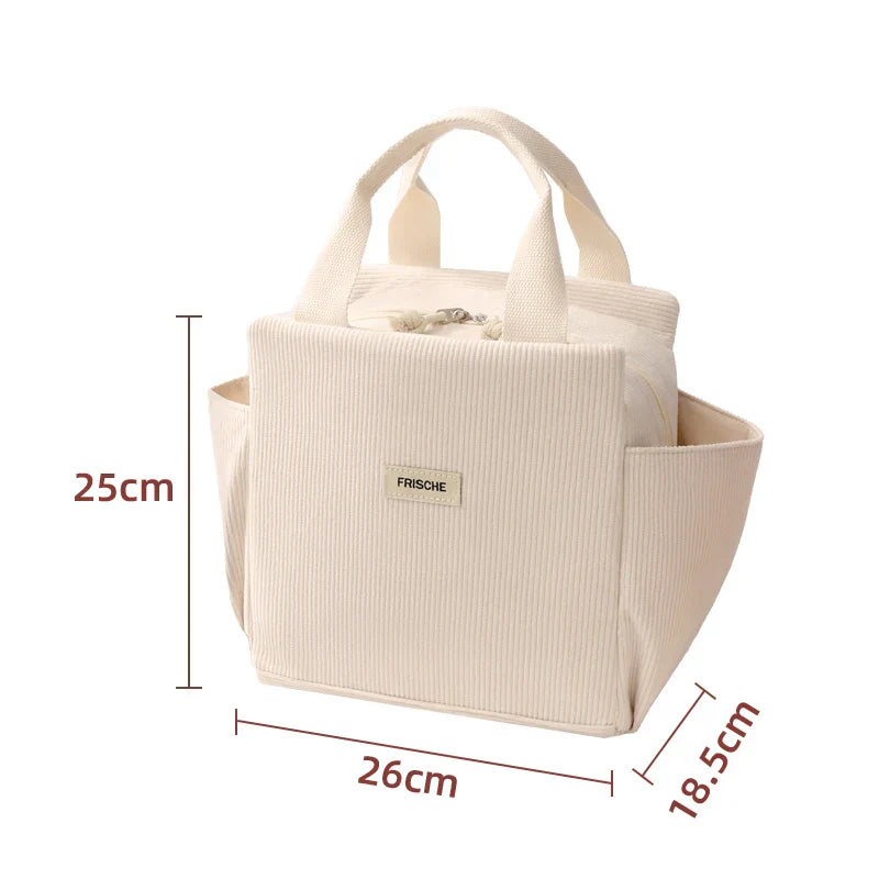 Corduroy Thermal Insulation Lunch Box