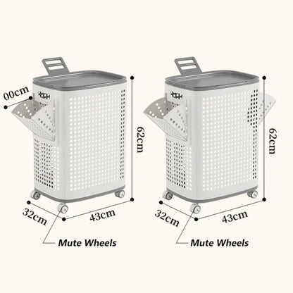 Foldable Dirty Clothes Basket with Wheels