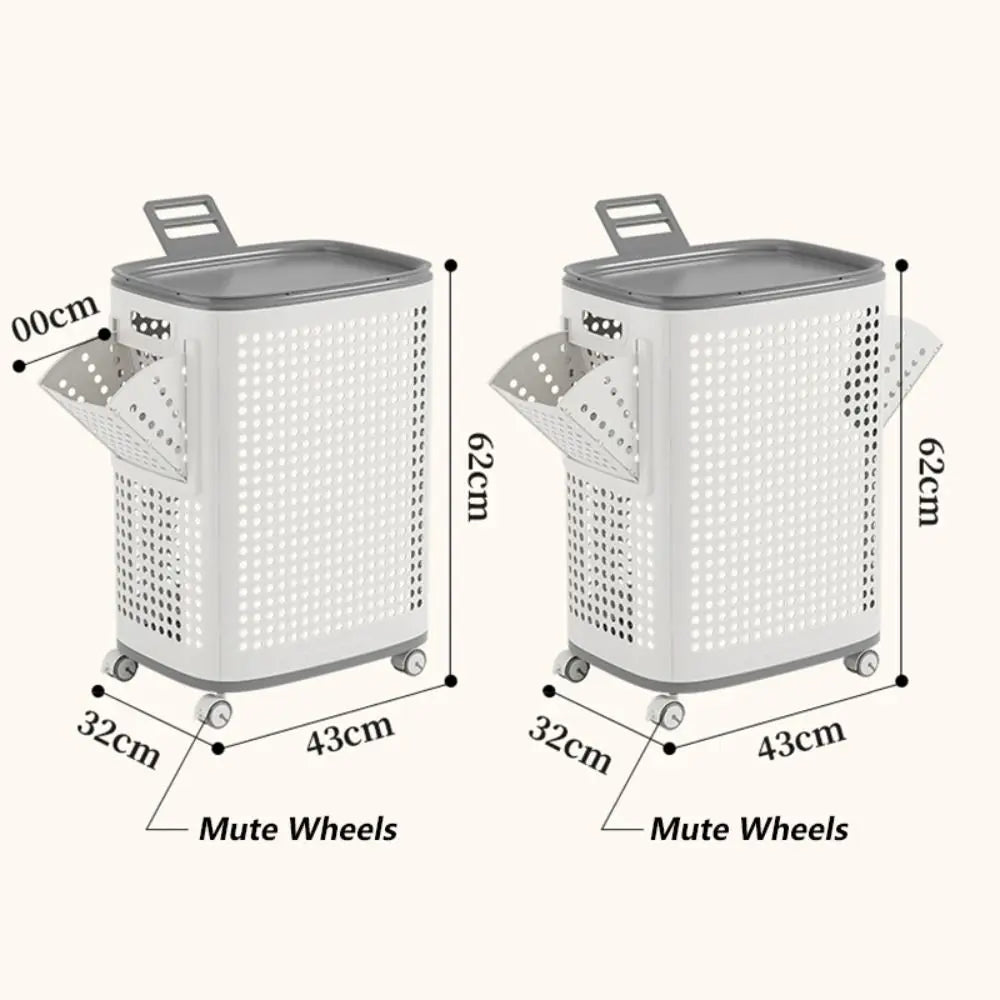Foldable Dirty Clothes Basket with Wheels