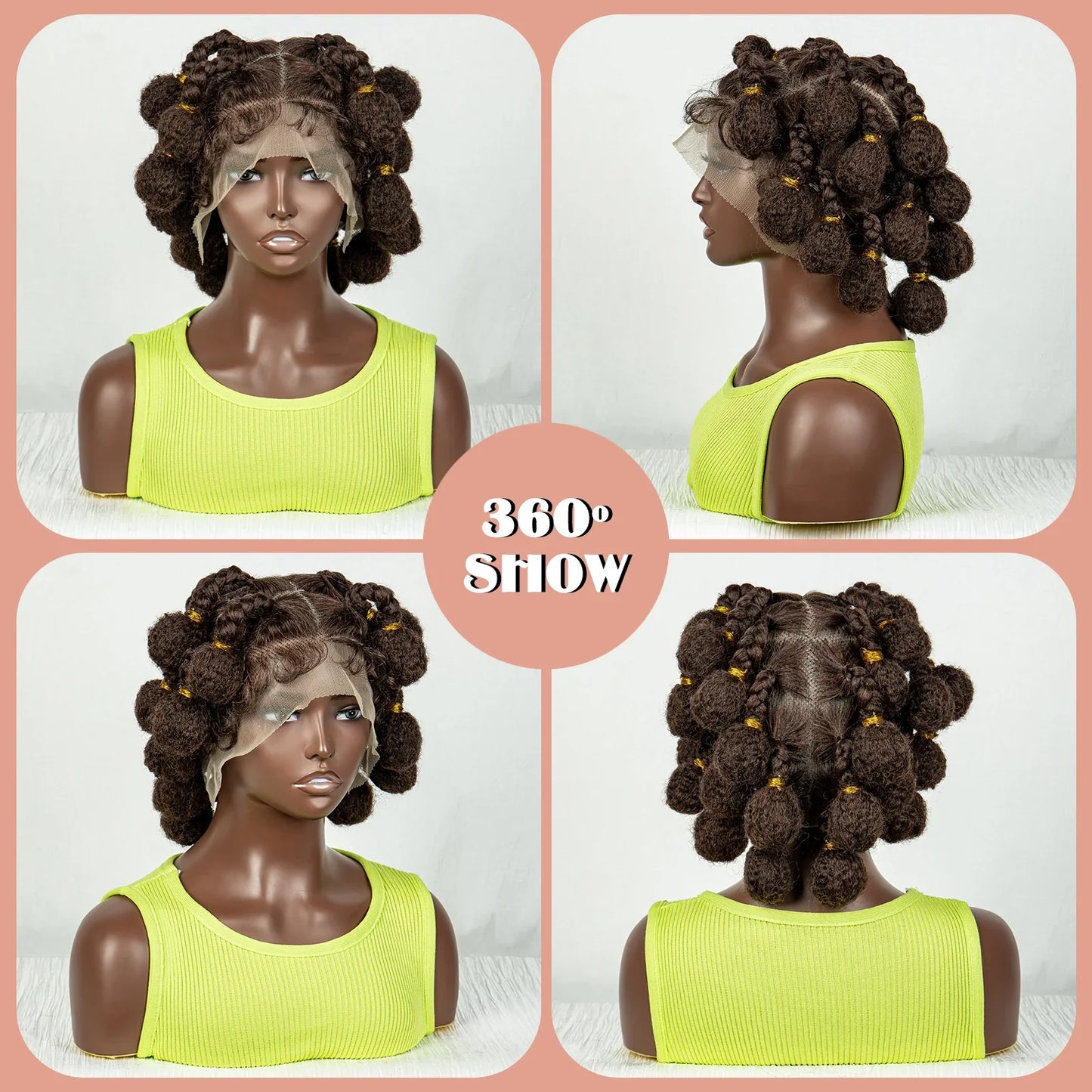 Full Lace Short Bantu Braided Wig - MONLANE