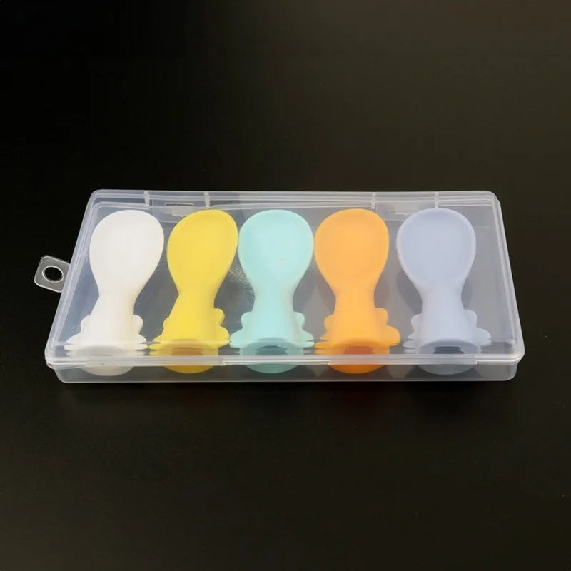 5 Pcs Soft Flexible Silicone Baby Spoons - MONLANE