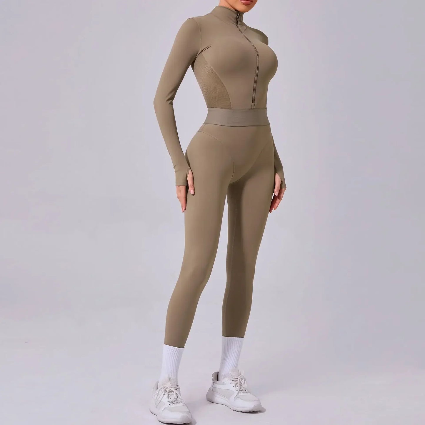 Half Zip Yoga Jumpsuit
