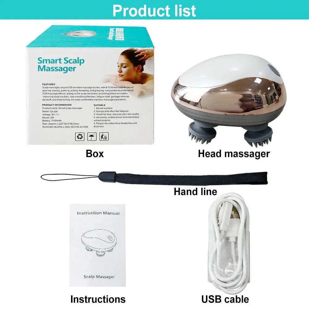 Portable Rechargeable Head Massager