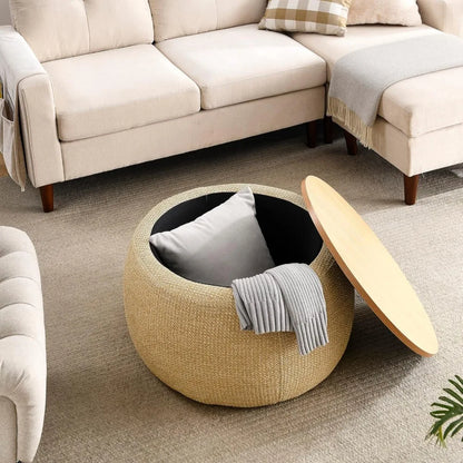 Modern Round Storage Ottoman
