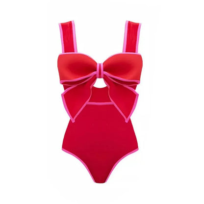 Red Retro One Piece Swimsuit