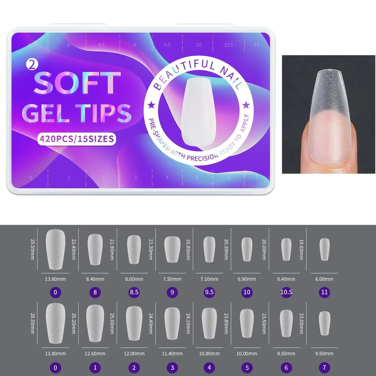 Frosted Press On Acrylic Nails